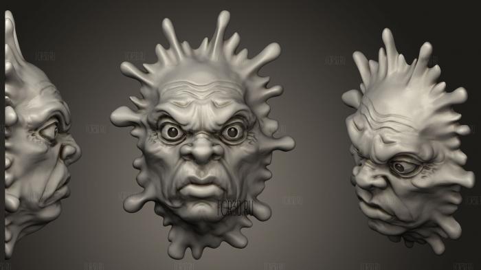 Frowny Meltface stl model for CNC